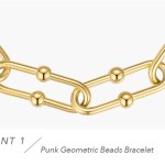 Geometric Bead Bracelet For Women Gold or Stainless Steel