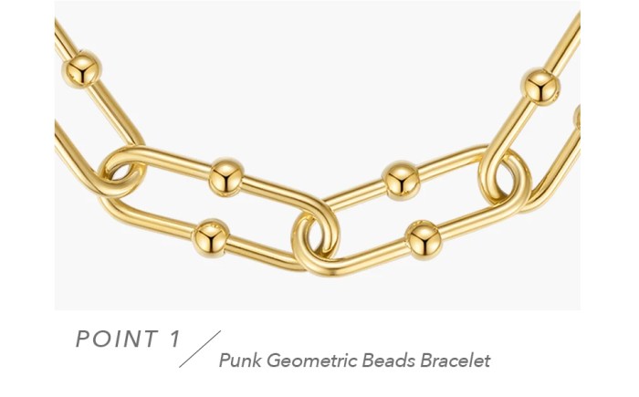 Geometric Bead Bracelet For Women Gold or Stainless Steel Geometric Bead Bracelet For Women Gold or Stainless Steel