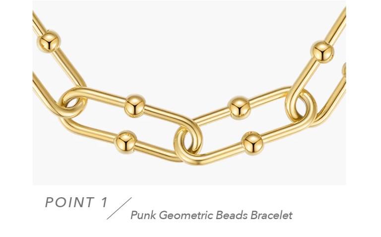 Geometric Bead Bracelet For Women Gold or Stainless Steel