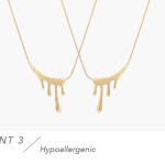 Necklace Pendant Paint Drip Shape for Women in Gold
