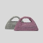 Luxury Rhinestone Half Moon Handbag