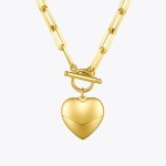 Heart Pendant Necklaces in Gold or Stainless-Steel Choker Necklace