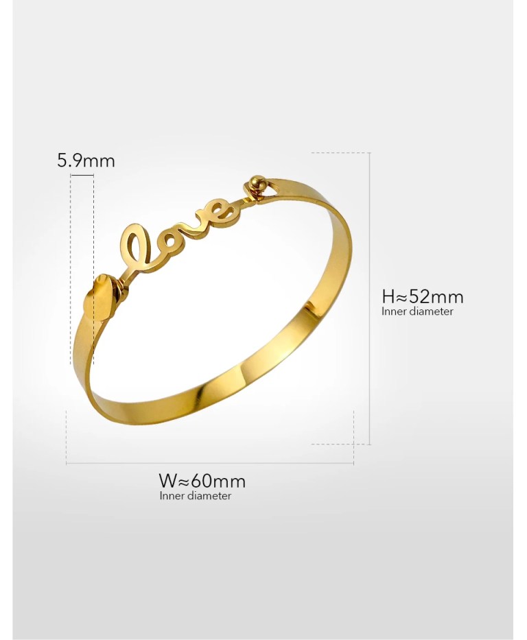 Gift Idea Stainless Steel or Gold LOVE Bangle Bracelet Gift Idea Stainless Steel or Gold LOVE Bangle Bracelet