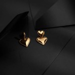 Aretes MINI Heart Drop with Pearl 18K Plated Gold Earrings