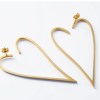 Geometric Big Heart Gold or Stainless-steel Long Drop Earrings