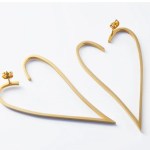 Geometric Big Heart Gold or Stainless-steel Long Drop Earrings Geometric Big Heart Gold or Stainless-steel Long Drop Earrings