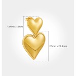 Aretes MINI Heart Drop with Pearl 18K Plated Gold Earrings