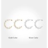 Aretes De Mujer C Shape Pearl Stud Earrings for Women Gold 18K Plated Stud earrings