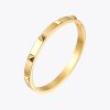 Womens Pyramid Spikes Bracelet Gold/Stainless Steel