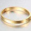 Womens Pyramid Spikes Bracelet Gold/Stainless Steel