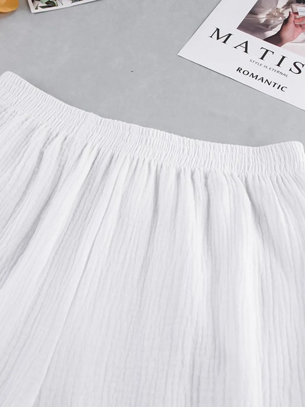 Loungewear White Pyjamas Set For Women Cotton Long Sleeve 2 Piece Loungewear White Pyjamas Set For Women Cotton Long Sleeve 2 Piece