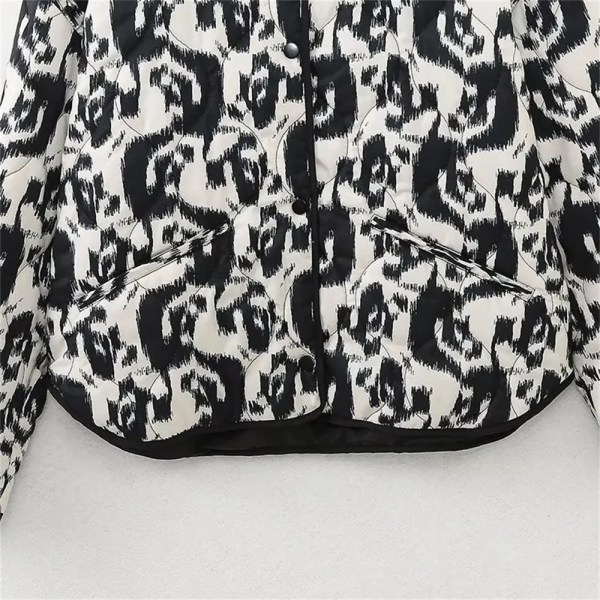 Women’s Casual Versatile Lightweight Cotton Quilted Coat Animal Print Women’s Casual Versatile Lightweight Cotton Quilted Coat Animal Print