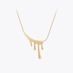 Necklace Pendant Paint Drip Shape for Women in Gold