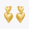 Aretes MINI Heart Drop with Pearl 18K Plated Gold Earrings