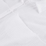 Loungewear White Pyjamas Set For Women Cotton Long Sleeve 2 Piece