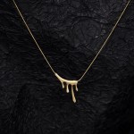 Necklace Pendant Paint Drip Shape for Women in Gold