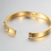 Womens Pyramid Spikes Bracelet Gold/Stainless Steel