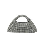 Luxury Rhinestone Half Moon Handbag