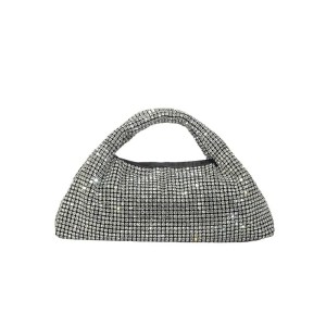 Luxury Rhinestone Half Moon Handbag