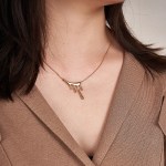 Necklace Pendant Paint Drip Shape for Women in Gold