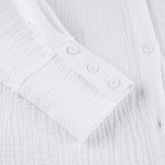 Loungewear White Pyjamas Set For Women Cotton Long Sleeve 2 Piece