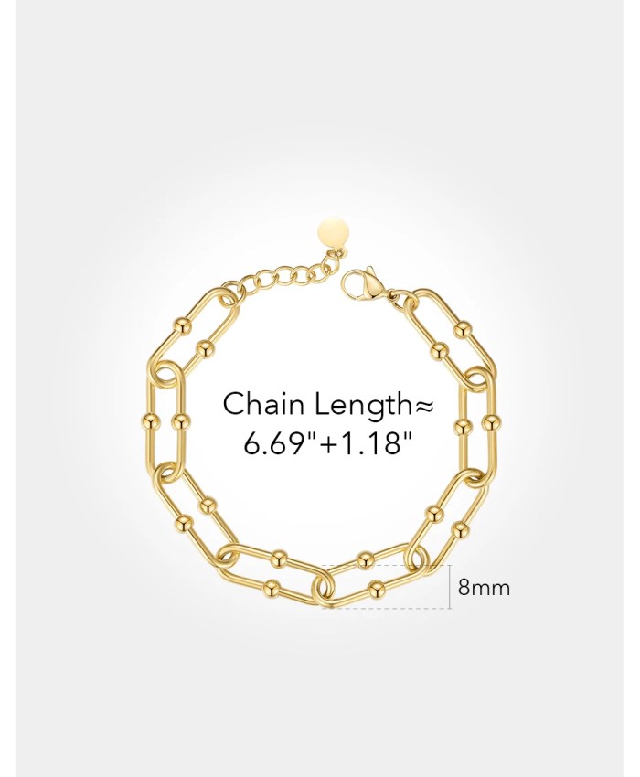 Geometric Bead Bracelet For Women Gold or Stainless Steel Geometric Bead Bracelet For Women Gold or Stainless Steel