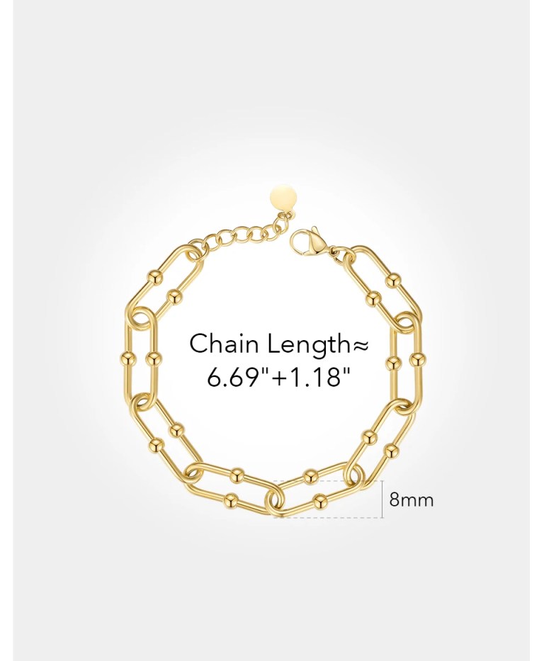 Geometric Bead Bracelet For Women Gold or Stainless Steel