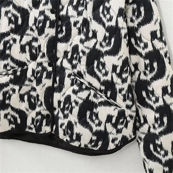 Women’s Casual Versatile Lightweight Cotton Quilted Coat Animal Print Women’s Casual Versatile Lightweight Cotton Quilted Coat Animal Print