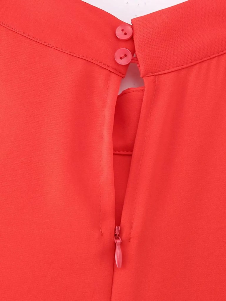 Womens Red Halter Sleeveless Long Wide-leg Jumpsuit Vintage Sleeveless