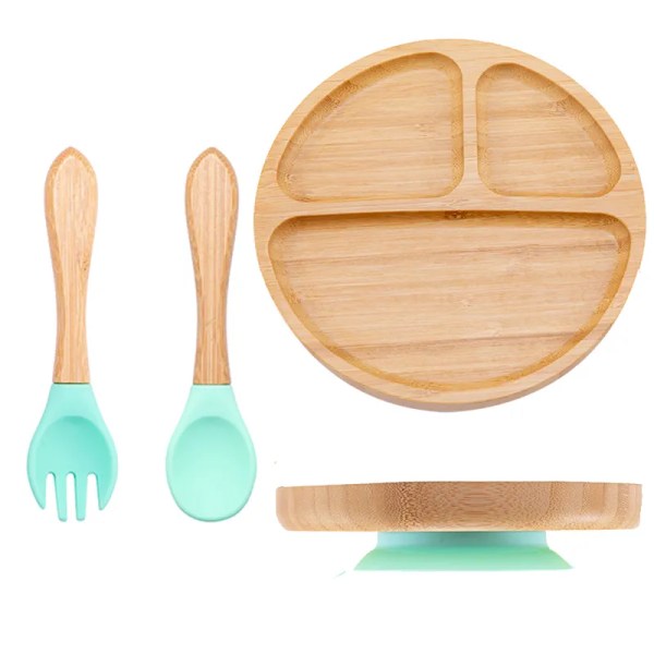 3Pcs/Set Baby Bamboo Suction Tableware Children’s Feeding BPA Free 3Pcs/Set Baby Bamboo Suction Tableware Children’s Feeding BPA Free