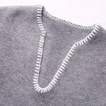 Womens Straight V Cut Neck Kint Jumper with woven Pockets Light Grey