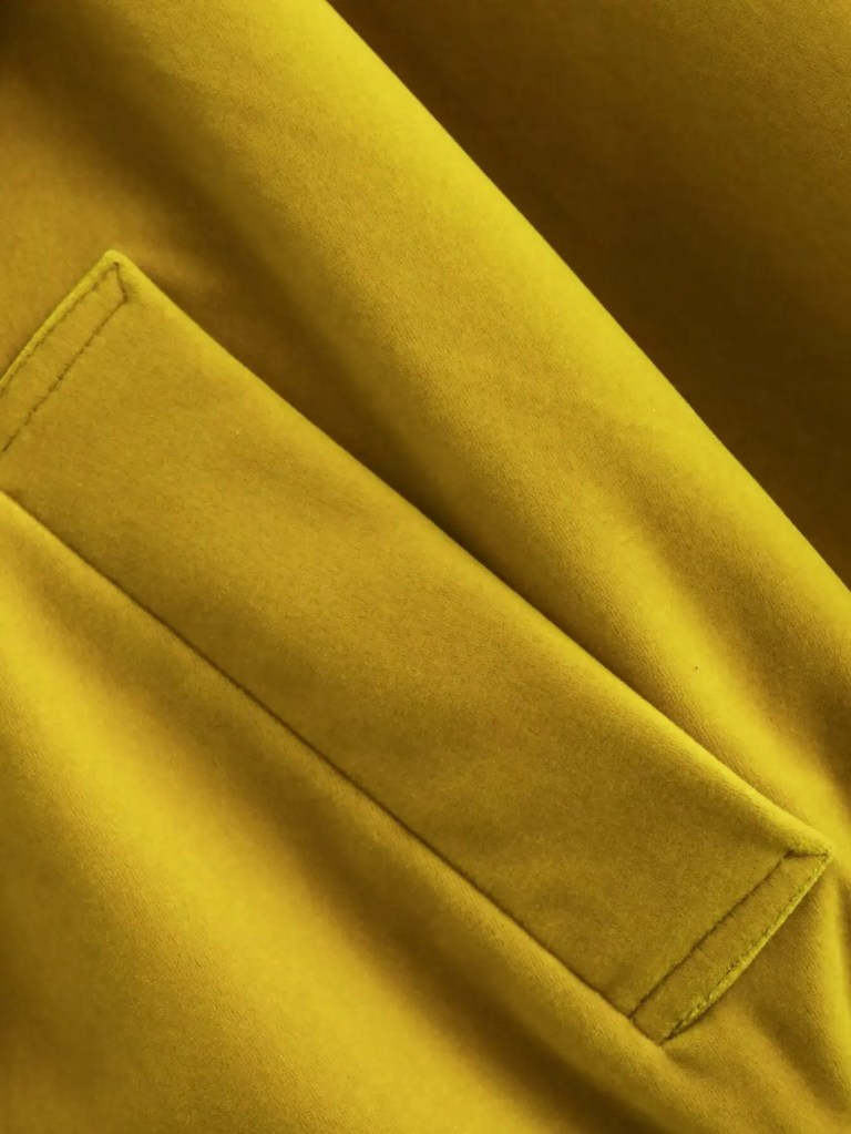 Womens Mustard Retro Vintage Fan Collar Oversized Jacket