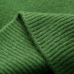 Womens Green Knit Cropped Turtleneck Jumper
