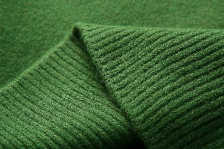 Womens Green Knit Cropped Turtleneck Jumper