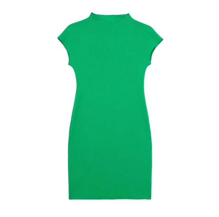Womens Green Stretch Knit Knee Length Midi Slim Fit Womens Green Stretch Knit Knee Length Midi Slim Fit