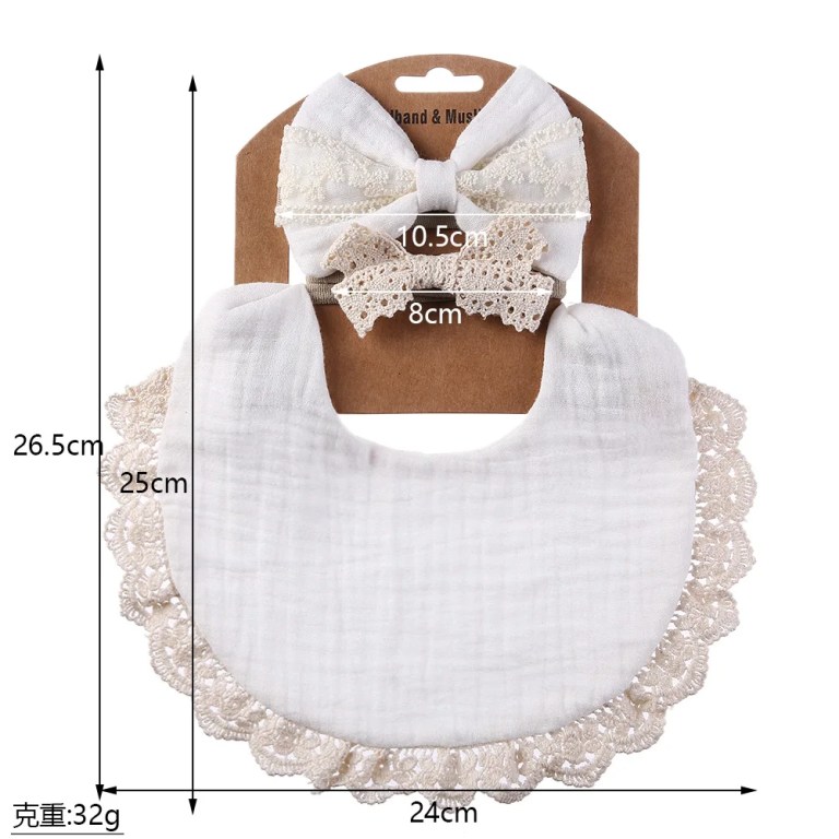 3Pcs/Set Solid Muslin Cotton Bamboo Baby Bib 3Pcs/Set Solid Muslin Cotton Bamboo Baby Bib
