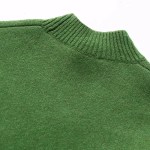 Womens Green Knit Cropped Turtleneck Jumper