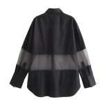 Womens Black Ghost Die Long Sleeve Oversized Shirt