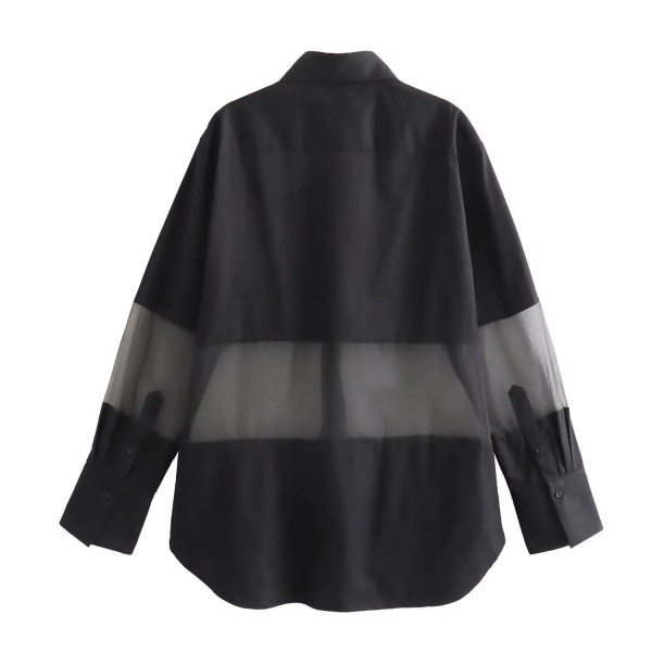 Womens Black Ghost Die Long Sleeve Oversized Shirt
