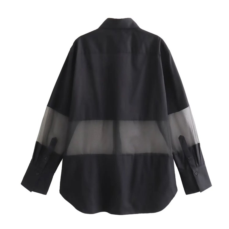 Womens Black Ghost Die Long Sleeve Oversized Shirt