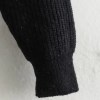 Women’s Buckle Sleeve Black White Strip Gold Button Detail High Neck Knit Jumper