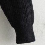 Women’s Buckle Sleeve Black White Strip Gold Button Detail High Neck Knit Jumper