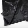 Womens Foe Leather Black Vintage Trench Coat