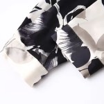 Womens Black & Ivory Floral Print Long Sleeve Shirt