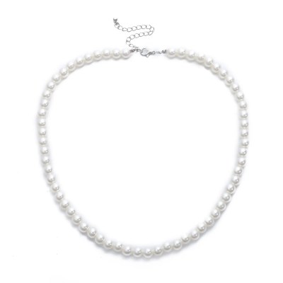Men’s Pearl Beaded Short Choker Necklace