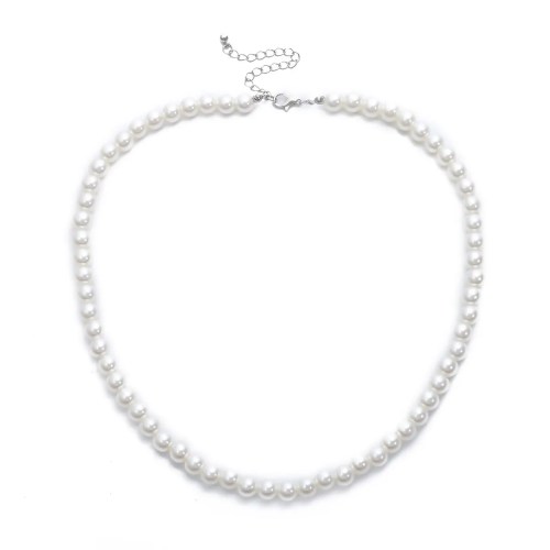 Men’s Pearl Beaded Short Choker Necklace Men’s Pearl Beaded Short Choker Necklace