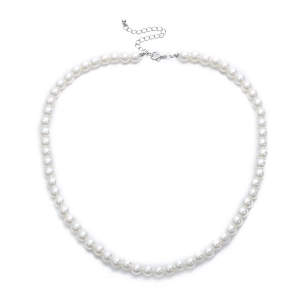 Men’s Pearl Beaded Short Choker Necklace Men’s Pearl Beaded Short Choker Necklace