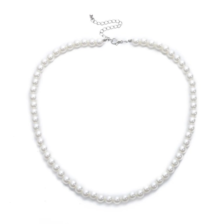 Men’s Pearl Beaded Short Choker Necklace Men’s Pearl Beaded Short Choker Necklace