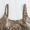 Womens Faux Leather Snakeskin Print Strap Backless Mini Dress