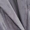 Womens Metallic Silver Straight Cut Sequin Blazer